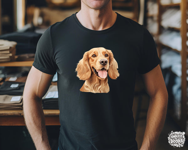 English Cocker Spaniel Dog DTF Transfer Gift Iron On Transfer Do it Yourself Heat Press for Clothing T Shirt Any Material Long Lasting (ECOCKS011)