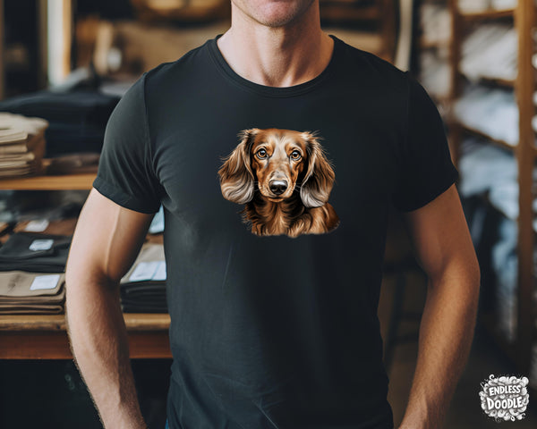 Dachshund Dog DTF Transfer Gift Iron On Transfer Do it Yourself Heat Press Hot Cold Peel for Clothing T Shirt Any Material Long Lasting (DACH050)