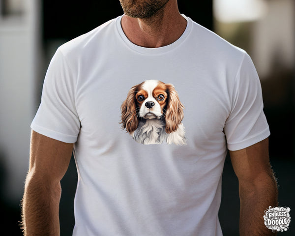 Cavalier King Charles Spaniel Dog DTF Transfer Gift Iron On Transfer Do it Yourself Heat Press for Clothing T Shirt Any Material Long Lasting (KCCS048)