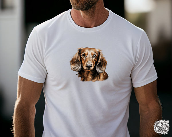 Dachshund Dog DTF Transfer Gift Iron On Transfer Do it Yourself Heat Press Hot Cold Peel for Clothing T Shirt Any Material Long Lasting (DACH050)