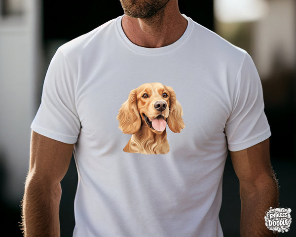 English Cocker Spaniel Dog DTF Transfer Gift Iron On Transfer Do it Yourself Heat Press for Clothing T Shirt Any Material Long Lasting (ECOCKS011)