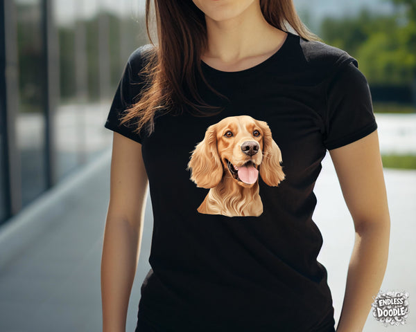 English Cocker Spaniel Dog DTF Transfer Gift Iron On Transfer Do it Yourself Heat Press for Clothing T Shirt Any Material Long Lasting (ECOCKS011)